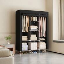 1pc Multi-Layer Portable Wardrobe, Easy To Assemble, Large Capacity Bedroom Dust-Proof Storage Cabinet, Space-Saving, Simple Clothes & Bedding Storage, Dust Cover For Tidy Bedroom, Suitable For Rental & Home - Multicolor - View 7