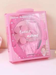 5件套女孩海绵SPA头带和腕带套装，毛巾布头带洁面组合套装，海绵SPA头带可用于洗脸或护肤，配有腕带和大花朵发夹礼盒，非常适合卸妆、敷面膜、护肤、派对礼品和日常使用。 - 彩色 - 查看 17