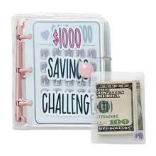 1PC 1000 Savings Challenge Binder - Money Saving Book With Cash Envelopes, Mini Budget Organizer, Perfect Christmas/Birthday Back-To-School Gift - Multicolor - View 3