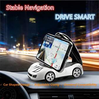 汽车造型手机支架，带可调节夹子 - 通用智能手机支架，适用于 和安卓手机，桌面配件，送给爱车人士的礼物