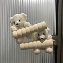 可爱白色泰迪熊门把手保护套 - 柔软面料，防撞防静电 - 适用于橱柜、卧室、办公室门。手套、可爱门把手保护套（泰迪熊造型）、隔热、情人节、小狗、嘉年华、派对装饰 - 彩色 - 查看 1