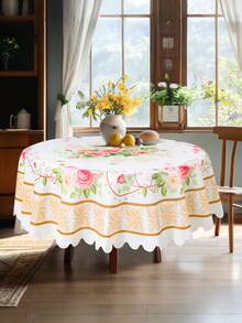 1 Khăn trải bàn hoa hồng màu hồng, đường kính 150cm, chất liệu polyester, thích hợp trang trí tiệc mùa xuân, bền và dễ lau chùi, trang trí nhà cửa mùa xuân, đồ dùng đám cưới, trang trí tiệc cưới hỏi, trang trí tiệc sinh nhật, trang trí mùa xuân, đồ dùng tiệc mừng em bé, bày trí bàn ăn trang nhã, trang trí nhà bếp, trang trí mặt bàn. - Nhiều màu - Xem 7