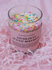 1pc Large Cup, Happy Birthday! Wishing You A Very Happy Birthday And Many More Wonderful Memories In The Year Ahead. May Your Birthday Be As Sweet As This Adorable Frosted Candle, And May The Coming Year Be Filled With Fun, Adventure, And Moments Worth Sharing. Happy Birthday! Suitable For All Birthday Celebrations! Candle In A Jar, Candle, Gift, Home Decor, Birthday Decor, Birthday Candle, Decoration. - Multicolor - View 6