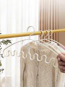 5/10个装 白色时尚节省空间多功能波浪形衣架 | 适用于内衣、胸罩、围巾、手提包 - 彩色 - 查看 3