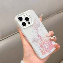 A Pink Fireworks Castle Phone Case Compatible With  Models 16, 15, 14, 13, 12, 11 Pro Max, X, XR, XS Max, 8, And 7 Plus, Featuring A Matte Anti-Drop Back Cover..Holiday Phone Accessories. Gifts Fundas 14 Cases Silicone Phone Case S25 Ultra 16 Pro Max Case Gifts For Men Cute Phone Cases Pink Phone Case Gifts For Women Cheap - 型號1(1台) - 查看 7