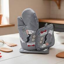 VENECIA Guante de horno y almohadilla resistente al calor para cocina diferentes diseños. - Multicolor - Ver 1