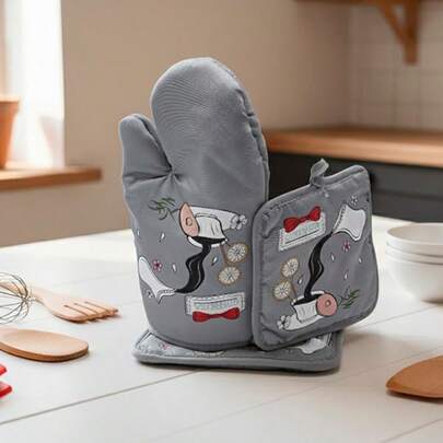 VENECIA Guante de horno y almohadilla resistente al calor para cocina diferentes diseños.