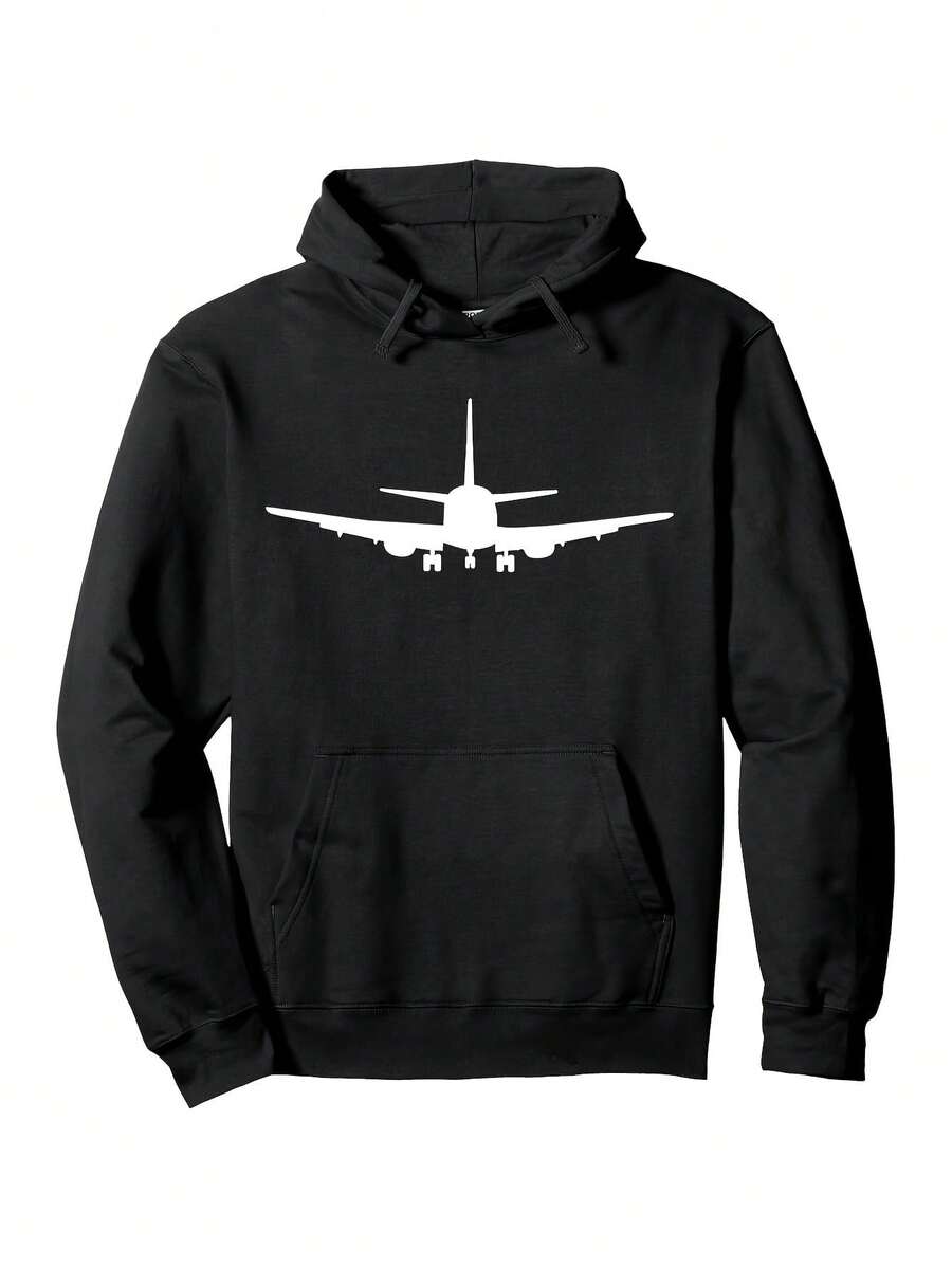 And Unisexation-Themed Airplane Jet Hoodie - Ultra-Soft Breathable Sweatshirt With Airplane And Jet Engine Graphics, Lightweight Hooded Sweater, Hine Washable, Sizes S-XXXL (Id_871 - Đen 19 - Xem 1
