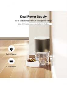 4升自动喂猫器，猫狗通用自动宠物喂食器，易于安装和清洁 - 4公升 - 查看 9