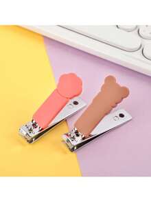 Adorable Cartoon Animal-Shaped Nail Clippers And Nail File Set, Macaron Colour Palette, PVC Cartoon Designs, A Seasonal Nail Care Gift Box Suitable For Everyday Use.