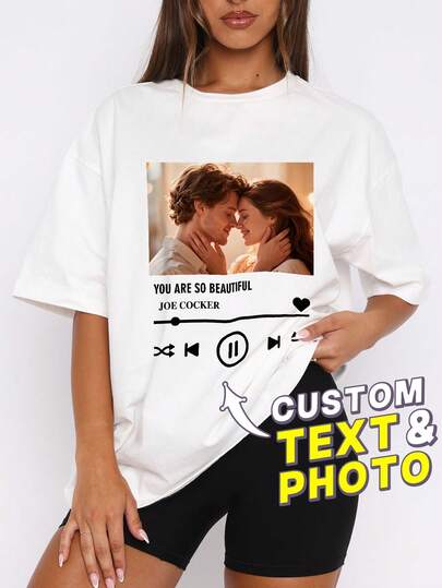 Customized Women Sports T-Shirt, Customized Face Pattern For Boyfriend, Best Friend, Family Member, Customized Retro 90s Design, Women Summer Clothing, Women Summer Outfit, Women Vacation Outfit, Suitable For Back To School Season, Back To School, Oktoberfest, Saudi National Day, 4th Of July Women's Wear, Summer Outfit, Retro Style Women's Wear, Autumn Women's Wear, Back To School, School Outfit, Start Of School Outfit, Graphic Short Sleeve T-Shirt, Valentine's Day Gift, Gift For Girlfriend/Wife, Valentine's Day Present, New Year Charm