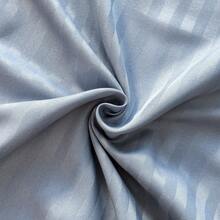 1 Set 4-Piece Satin Striped Bedding Set, Includes 1 Bed Sheet, 2 Pillowcases, 1 Fitted Sheet, Polyester Fiber, Modern Minimalist Style, Skin-Friendly Soft, Suitable For Hotel, Home, Hostel, Bedroom - Dusty Blue - View 11