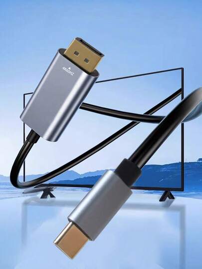Type-C To DP Cable, 4K Display Extension, High-Definition Screen Mirroring, Easy And Convenient