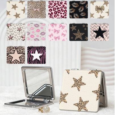 Gương trang điểm gấp gọn Y2K Millennium Series, siêu nhẹ, siêu mỏng, chất liệu da PU, phù hợp cho nhiều dịp: du lịch, tụ họp, công việc, trường học, phù hợp cho mọi lứa tuổi, quà tặng, đồ dùng du lịch giá rẻ, vật dụng cần thiết khi đi du lịch.