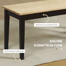 HOMCOM 2-Seater Dining Bench In Solid Pine, Able To Support Up To 220 Kg, Natural Finish, Dimensions 102 X 36 X 45 Cm, Robust And Elegant. - Mustard Yellow - View 5