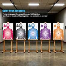 Papel de lente de campo de disparo, lente de práctica de silueta de 23 x 35 pulgadas, uso en interiores y exteriores, compatible con pistolas, pistolas BB, Airsoft, rifle, entrenamiento de pistola BB - 10 - Ver 2