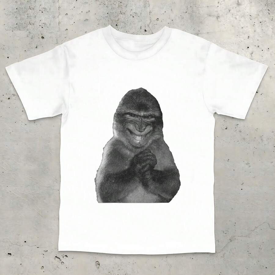 Funny Monkey Shirt, Stupid Meme Tshirt, Dank Memes Tee, 90s Vintage Bootleg, Odd Core Cruise Outfit For Women New Years Eve Outfit Women - 白色7 - 查看 1