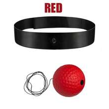 Boxing Reflex Ball Headband Set,React Reflex Balls On String, Boxing Equipment Punching Ball Great For Hand Eye Coordination Punching Speed And Fight Reaction - 紅色 - 查看 4