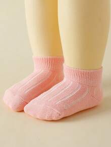 5 Pairs Baby/Toddler Solid Color Breathable Ankle Socks, Spring/Summer - Multicolor - View 3