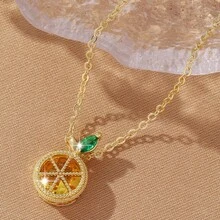 2026 Verano Nuevo Collar de Cadena de Fruta Refrescante para Mujeres Estilo Coreano y Japonés  Ins Moda Joyería de Cadena de Cuello Versátil - Rojo dorado XL68236-H - Ver 3