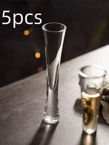 创意纤细腰身透明玻璃杯 - 高挑透明果汁/饮料/精酿啤酒/奶昔/甜酒/香槟杯，是家庭聚会、咖啡馆饮品、日常饮品及酒吧使用的理想之选。 - 60ML透明 - 查看 8
