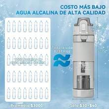 Botella de Agua Alcalina,Botella de Agua Filtro de 22 Onzas,Filtro de Agua Alcalina,La Botella que Filtra y Mejora Tu Agu, Botella Alcalina de Filtro de Agua para Deportes,Camping,Portátil(gris) - Azul - Ver 7