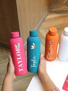1pc 500ml Customizable Insulated Tumbler, Can Personalize With Name And Text, Straight Cylinder Coffee Cup, Car Travel Mug, Customized Stainless Steel Coffee Cup, Customized Birthday Gift, Bridesmaid Gift, Mother's Day Gift, Kitchen & Dining, Customized Cup - Multicolor - View 6