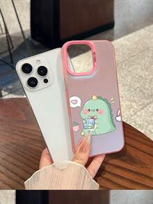 Cute dinosaur holding a present with hearts and rainbow. This stylish phone case is compatible with 17,16, 15, 14 Pro Max, 13, 12, 11, XR, and XS Plus models. Made of TPU silicone, it offers shock and drop protection and a superior feel. It's an ideal gift for family, friends, and loved ones, and a perfect choice for new years,phone case, case, 17 pro case, 17 pro max case,phone cases, 16 case, 17 case, 15 case, 17 pro max,phone case  15 - Rosa - Ver 3
