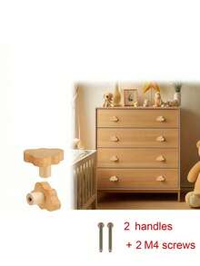 2pcs/8pcs/Set Wooden Cabinet Drawer Handles, Natural Wood Cloud-Shaped Handmade Pulls With Screws, Suitable For Bohemian Style Furniture Handles, Cabinets, Dressers, Hardware Pulls - Multicolor - View 9