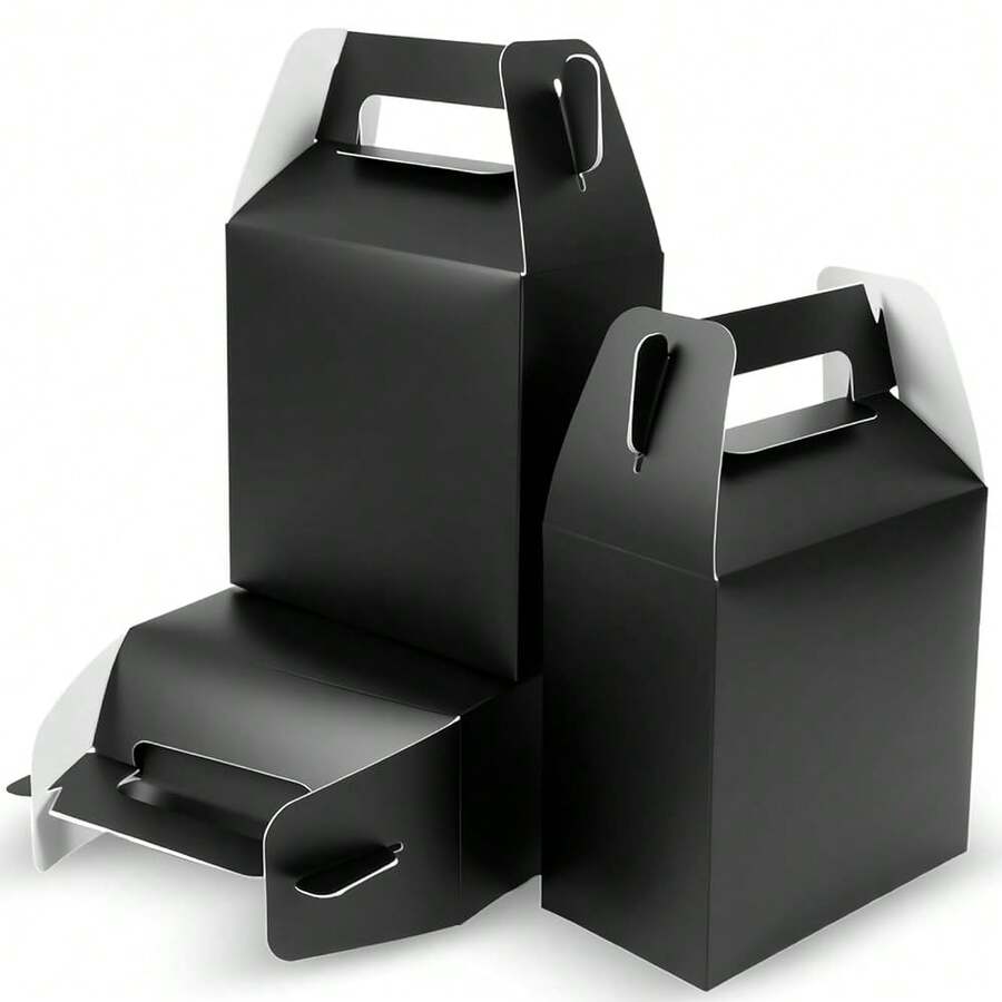 12 Pack Black Party Favor Boxes (7x3.5x6.6 Inch) - Goodie Gift Boxes For Birthday, Wedding, Ba By Shower,1Count(Packof12),BLACK - Black - 查看 1