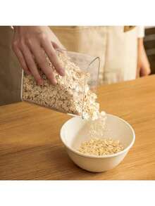 1pc Moisture-Proof Sealed Tank Square Transparent Grain Storage Jar Dried Fruit Snack Box Cans Kitchen Plastic Container Organizer - Multicolor - View 8