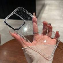 Ốp lưng điện thoại trong suốt, bóng bẩy, tương thích với iPhone 17 Pro Max/17 Pro/17/16 Pro Max/16/16 Pro/15 Pro Max/15 Pro/15/11/12/13/14 Pro Max/12 Pro/12 Pro Max/13 Pro/13 Pro Max/7 Plus/14 Pro/14 Pro Max, thiết kế mỏng nhẹ, tối giản, chống rơi vỡ. - Kim tuyến trong suốt - vỏ cứng - Xem 3