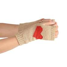 Mrotrida Women's Punk Fingerless Glove Cosplay Ripped Gloves For Halloween Costume Party 1Pair,HeartBeige - 心形米色 - 查看 4