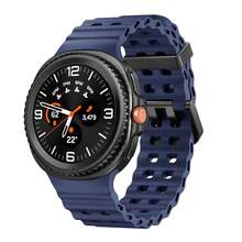Marine Silicone Sport Band Compatible With Samsung Galaxy Watch 8 Classic 46mm Men Women, Soft Silicone Sport Breathable Band For Galaxy Watch 8 Strap 44mm 40mm,MidnightBlue - 午夜藍 - 查看 2