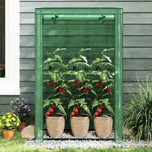 Mini Greenhouse, 39" X 20" X 59" Portable Gardening Green House With PE Cover, Heavy Duty Metal Frame & Roll-Up Zipper Door, Small Greenhouses For Outdoors, Indoor, Garden & Backyard - 綠色 - 查看 2