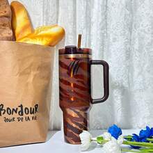 40Oz Large-Capacity Water Bottle With Long-Lasting Heat Retention And Cold Preservation. Comes With A Handle And A Straw In Dual Modes. The Bottle Cap Can Be Opened With One Hand For Direct Drinking. Perfect For Use During Exercise, Driving And Meetings. Suitable For Personal Use As Well As As A Gift - Multicolor - View 4