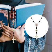 36颗镶钻宗教吊坠，珐琅椭圆形合金饰品，DIY念珠祈祷项链、手链、书签材料 - 彩色 - 查看 3