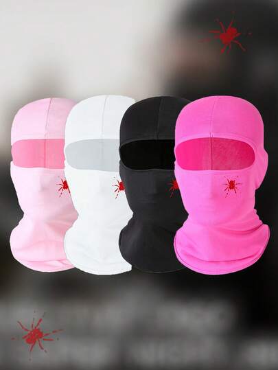 深红色蜘蛛印花拉法帽，舒适透气多功能头套，男女通用，适合街头、户外、徒步、骑行、滑雪等多种场合。