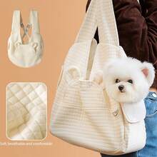 1pc Comfortable & Spacious Minimalist Criss-Cross Front Dog Backpack - Pet Carrier Bag - Cat Dog Outdoor Portable Pet Bag - Breathable Polyester, Pet Backpack - Large Capacity Adjustable Straps, Lightweight, Suitable For Outdoor Use - Multicolor - View 1