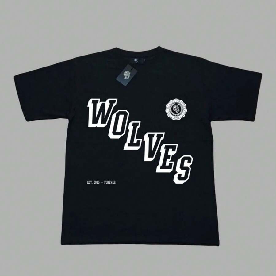 DARC WOLVES DEATH MOTH OVERSIZED UNISEX TEE Workout Men T-Shirts 100% Cotton Hip Hop Casual Shirts Gym Fitness T Shirt Sport Top - 黑色 - 查看 1