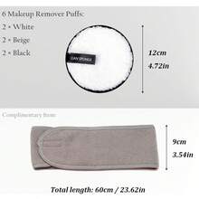 7 Pack Makeup Remover Pads Reusable Make Up Pads With Spa Headbands Large Double Sided Face Pads Washable Facial Towel Microfibre Cotton Face Eyes Cleansing Cloths For All Skin Type (7 Pieces) - Multicolor - View 2