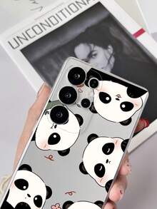 1pc Transparent TPU Shockproof Panda Painted Phone Case Compatible With IPhone 15/15Pro/15Plus/15ProMax/16/16Pro/16Plus/16ProMax/17/17Pro/17ProMax, Galaxy S23 Ultra/A14/A24, Redmi Note 12 Pro, Pixel 8/8 Pro - Multicolor - View 2