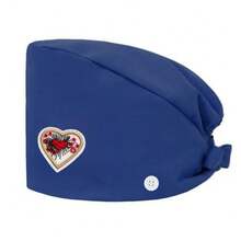 1 pezzo Cappellino da lavoro per donne in materiale di poliestere con stampa digitale a motivo a cuore del marchio, regolabile con elastico, adatto per medici, infermieri, saloni di bellezza, cliniche veterinarie, addetti alle pulizie e personale di servizio - Multicolore - Visualizzare 16