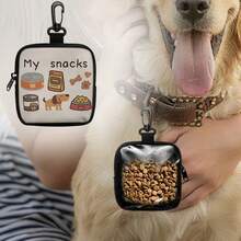 1pc Dog Training Treat Bag With Zipper Closure, Pet Training Set With Hook And Zipper - Pet Poop Bag, Small Dog Pet Walking Bag, One Side Transparent, Essential Dog Walking Gear | Vibrant Dog Accessories - Multicolor - View 1