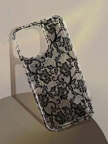 1pc Romantic Lace Pattern Soft Transparent Airbag Phone Case, Anti-Slip, Suitable For IPhone 11/12/13/14/15/16 Pro Max - 款式7(1pc) - 查看 1