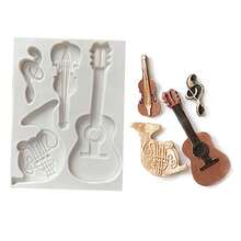 Musical Note Silicone Mold, DIY Guitar Violin Musical Instrument Note Fondant Chocolate Cake Decorating DIY Resin Mold, Cake Decorating DIY Clay Mold - Light Grey - View 8