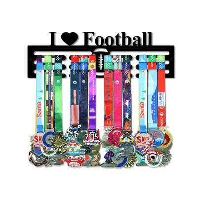 1 Lb Football Theme Medal Hanger, Iron Sports Medal Display Rack, Living Room Entrance Honor Showcase, Football Fan Decor