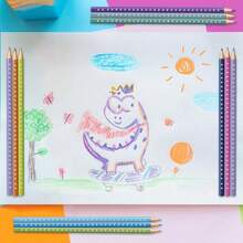 BIC, Lápices de Colores, BIC Kids Pastel, Hechos de Resina, No se Astillan, Fácil de Sacar Punta, Ideales para Dibujar y Colorear en la Escuela, 12 Colores Suaves + 2 Gratis - por defecto - Ver 5