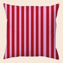 Pink Striped Pattern Pillow Case Cushion Cover Home Decor Sofa Pillow Cover, Single-Sided Print - Style: Luxurious - Washing Instructions: Machine Washable - Pattern: Printed - Closure: Zipper - Applicable Room Type: All Room Types - Weaving Method: Woven - Composition: Polyester - Multicolor - View 12