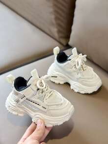 1 Pair Unisex New Breathable Mesh Low-Top Sneakers, Soft Sole Non-Slip Casual Walking Shoes, Fashion Versatile Student Running Shoes, Suitable For Spring And Autumn - Beige - View 4